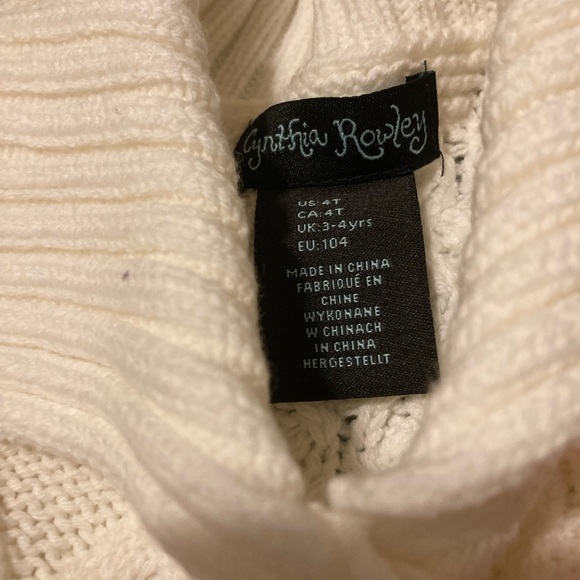 Cynthia Rawley Knit Sweater Girls Size 4 - Picture 3 of 4